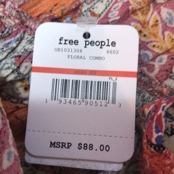 ⭐️ HP FREE PEOPLE Count Me In Floral Trapeze Tank Tunic - Picture 8 of 9